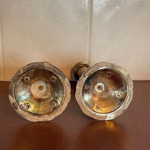 GODINGER vintage silver plate candlesticks pair - Picture 9 of 9